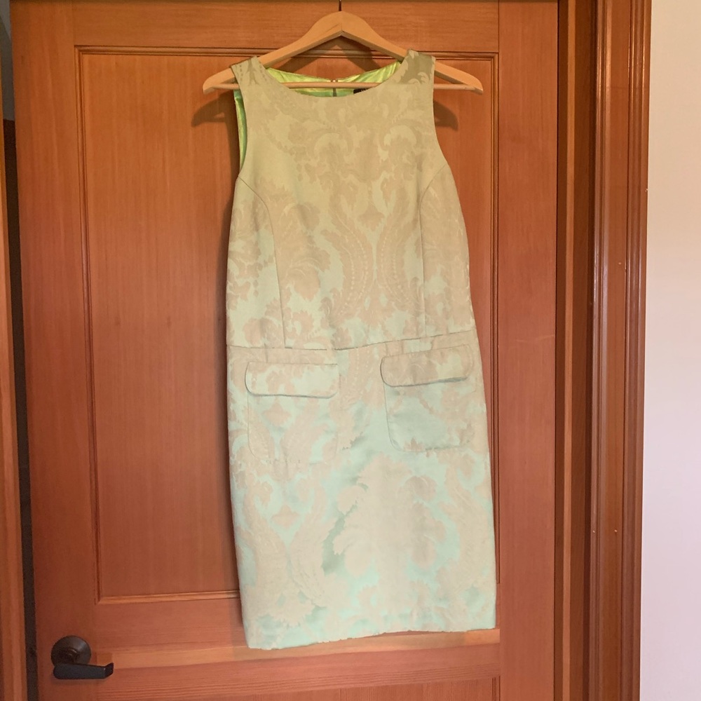WORN ONCE! Green with gold detailing formal dress!
